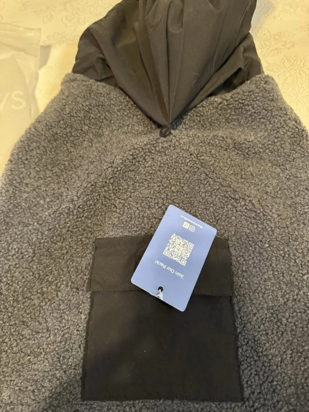 Spark Paws Black Gray Fleece Reversible Dog Hoodie Sweater 2XL Big Dogs NEW